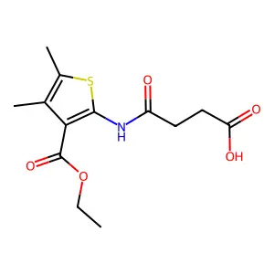 3-{[3-(Ethoxycarbonyl)-4,5-dimethylthiophen-2-yl]carbamoyl}propanoic acid structure