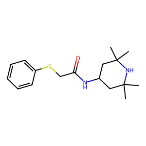 Acetamide, 2-(phenylthio)-N-(2,2,6,6-tetramethyl-4-piperidinyl)- structure