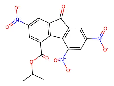 9H-Fluorene-4-carboxylic acid, 2,5,7-trinitro-9-oxo-, 1-methylethyl ester structure