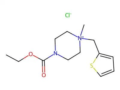 Piperazinium, 4-carboxy-1-methyl-1-(2-thenyl)-, chloride, ethyl ester structure