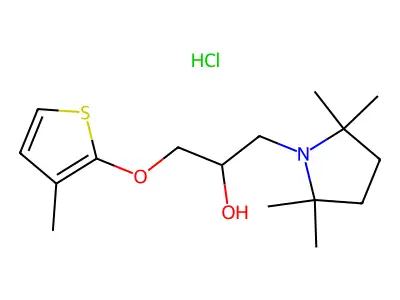 1-Pyrrolidineethanol, alpha-(((3-methyl-2-thienyl)oxy)methyl)-2,2,5,5-tetramethyl-, hydrochloride structure