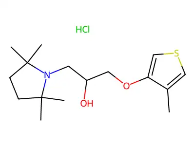 1-Pyrrolidineethanol, alpha-(((4-methyl-3-thienyl)oxy)methyl)-2,2,5,5-tetramethyl-, hydrochloride structure