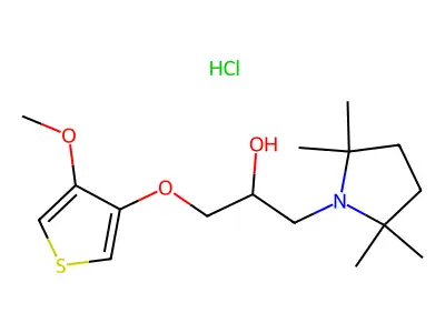 1-Pyrrolidineethanol, alpha-(((4-methoxy-3-thienyl)oxy)methyl)-2,2,5,5-tetramethyl-, hydrochloride structure