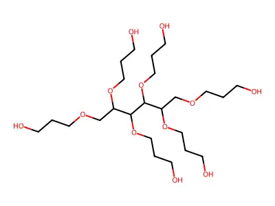 1,2,3,4,5,6-hexakis-O-(3-hydroxypropyl)hexitol structure