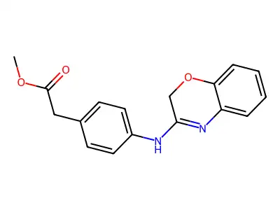 Benzeneacetic acid, 4-(2H-1,4-benzoxazin-3-ylamino)-, methyl ester structure