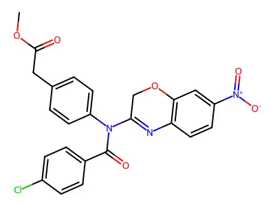 Methyl 4-((4-chlorobenzoyl)(7-nitro-2H-1,4-benzoxazin-3-yl)amino)benzeneacetate structure