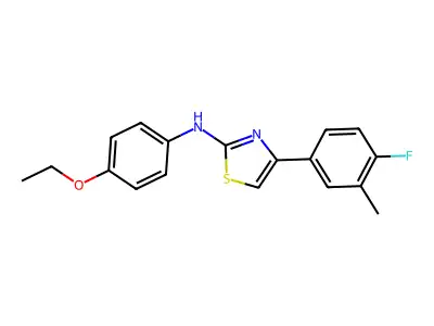 N-(4-ethoxyphenyl)-4-(4-fluoro-3-methylphenyl)-1,3-thiazol-2-amine structure