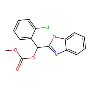 Benzo[d]oxazol-2-yl(2-chlorophenyl)methyl methyl carbonate structure