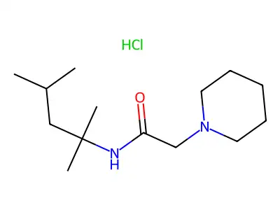 1-Piperidineacetamide, N-(1,1,3-trimethylbutyl)-, hydrochloride structure
