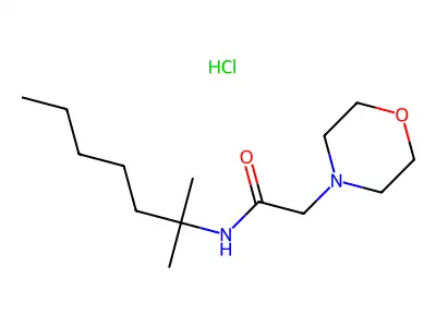 4-Morpholineacetamide, N-(1,1-dimethylhexyl)-, hydrochloride structure