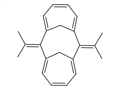 syn-7,14-Dihydro-7,14-bis(2-propylidene)-1,6:8,13-bismethano(14)annulene structure