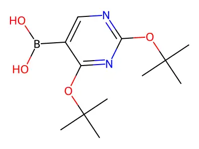 2,4-Di(tert-butoxy)pyrimidin-5-ylboronic acid hydrate structure