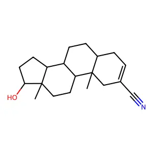 17beta-Hydroxy-5alpha-androst-2-ene-2-carbonitrile structure