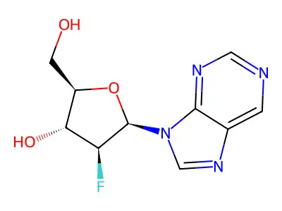 (2S,3S,4R,5S)-4-fluoro-2-(hydroxymethyl)-5-purin-9-yl-tetrahydrofuran-3-ol structure