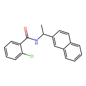 2-Chloro-N-(1R-naphthalen-2-yl-ethyl)-benzamide structure