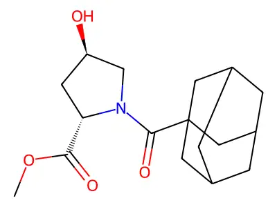 Methyl 1-(adamantane-1-carbonyl)-4-hydroxypyrrolidine-2-carboxylate structure