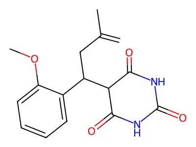 2,4,6(1H,3H,5H)-Pyrimidinetrione, 5-(1-(2-methoxyphenyl)-3-methyl-3-butenyl)- structure