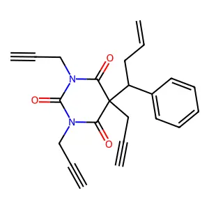 2,4,6(1H,3H,5H)-Pyrimidinetrione, 5-(1-phenyl-3-butenyl)-1,3,5-tri-2-propynyl- structure