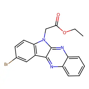 Ethyl 2-(9-bromoindolo[3,2-b]quinoxalin-6-yl)acetate structure
