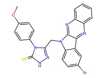 3H-1,2,4-Triazole-3-thione, 2,4-dihydro-5-((9-bromo-6H-indolo(2,3-b)quinoxalin-6-yl)methyl)-4-(4-methoxyphenyl)- structure