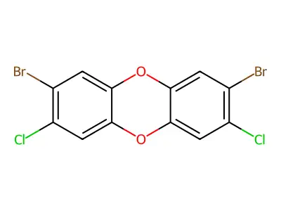 2,8-Dibromo-3,7-dichlorodibenzo-p-dioxin structure