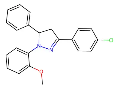 2-Pyrazoline, 3-(p-chlorophenyl)-1-(o-methoxyphenyl)-5-phenyl- structure