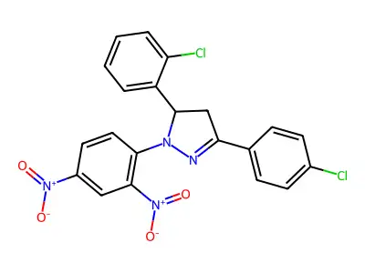 3-(4-Chlorophenyl)-5-(2-chlorophenyl)-1-(2,4-dinitrophenyl)-2-pyrazoline structure