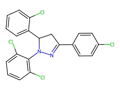 2-Pyrazoline, 5-(2-chlorophenyl)-3-(4-chlorophenyl)-1-(2,6-dichlorophenyl)- structure