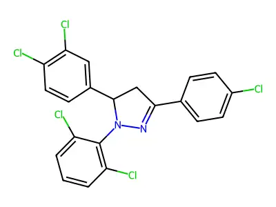 2-Pyrazoline, 3-(4-chlorophenyl)-1-(2,6-dichlorophenyl)-5-(3,4-dichlorophenyl)- structure