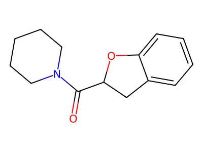 2,3-Dihydro-1-benzofuran-2-yl(piperidin-1-yl)methanone structure