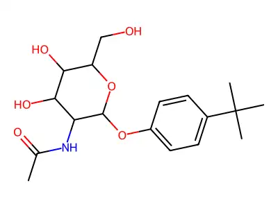 N-[2-(4-tert-butylphenoxy)-4,5-dihydroxy-6-(hydroxymethyl)oxan-3-yl]acetamide structure