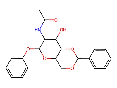 N-(8-hydroxy-6-phenoxy-2-phenylhexahydropyrano[3,2-d][1,3]dioxin-7-yl)acetamide structure