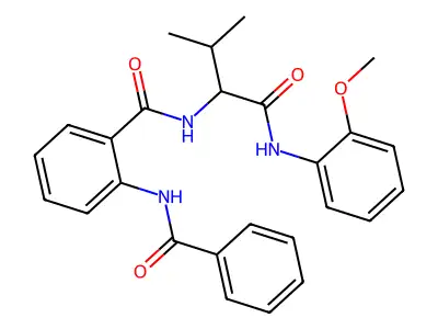 2-benzamido-N-[1-(2-methoxyanilino)-3-methyl-1-oxobutan-2-yl]benzamide structure