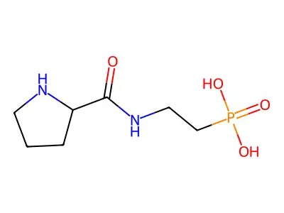 Phosphonic acid, (2-((2-pyrrolidinylcarbonyl)amino)ethyl)- structure