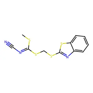 [(benzo[d]thiazol-2-ylthio)methyl] methylcyanocarbonimidodithioate structure