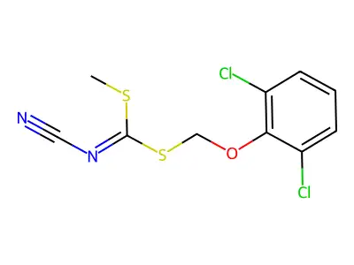 [(2,6-Dichlorophenoxy)methylsulfanyl-methylsulfanylmethylidene]cyanamide structure