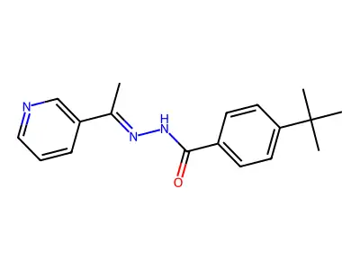 4-tert-butyl-N-[(E)-1-pyridin-3-ylethylideneamino]benzamide structure
