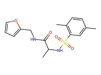2-[(2,5-dimethylphenyl)sulfonylamino]-N-(furan-2-ylmethyl)propanamide structure