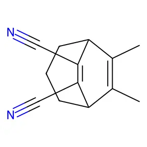 Bicyclo(3.2.2)nona-6,8-diene-6,7-dicarbonitrile, 8,9-dimethyl- structure