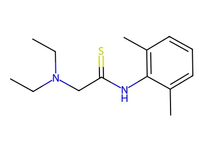 2',6'-Acetoxylidide, 2-(diethylamino)thio- structure
