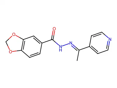 N-[(E)-1-pyridin-4-ylethylideneamino]-1,3-benzodioxole-5-carboxamide structure