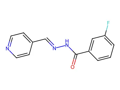 3-fluoro-N-[(E)-pyridin-4-ylmethylideneamino]benzamide structure