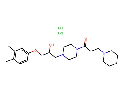 1-(3-Piperidinopropionyl)-4-(2-hydroxy-3-(3,4-dimethylphenoxy)propyl)piperazine 2HCl structure