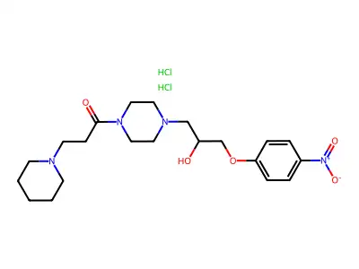 1-(3-Piperidinopropionyl)-4-(2-hydroxy-3-(4-nitrophenoxy)propyl)piperazine dihydrochloride structure
