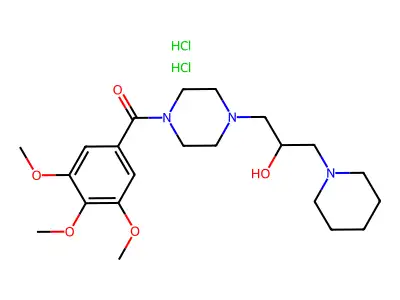 1-(3,4,5-Trimethoxybenzoyl)-4-(2-hydroxy-3-piperidinopropyl)piperazine dihydrochloride structure
