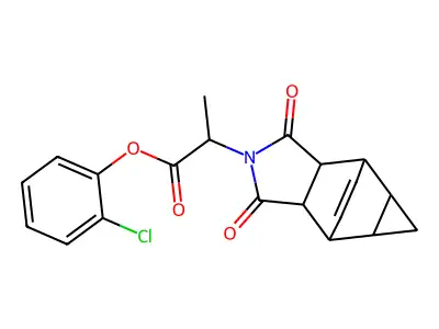 2-chlorophenyl 2-(1,3-dioxooctahydro-4,6-ethenocyclopropa[f]isoindol-2(1H)-yl)propanoate structure