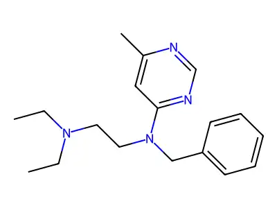 Pyrimidine, 4-(benzyl(2-(diethylamino)ethyl)amino)-6-methyl- structure