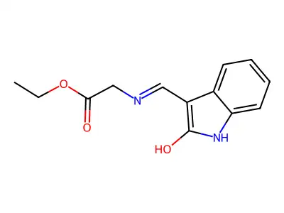 Glycine, N-(2-oxo-3-indolinylidenemethyl)-, ethyl ester structure