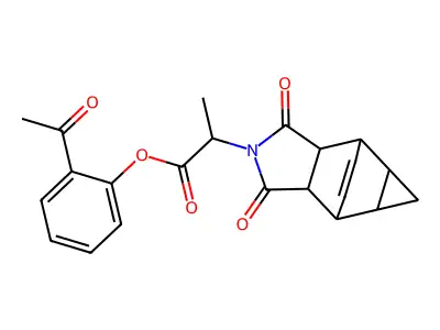 2-acetylphenyl 2-(1,3-dioxooctahydro-4,6-ethenocyclopropa[f]isoindol-2(1H)-yl)propanoate structure