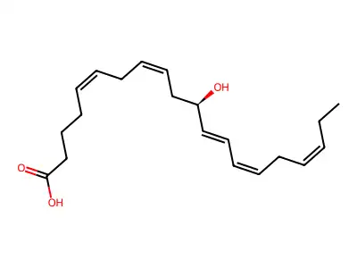 (11R)-11-hydroxyicosa-5,8,12,14,17-pentaenoic acid structure